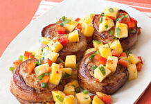 ALMOND CRUSTED PORK WITH MANGO RELISH
